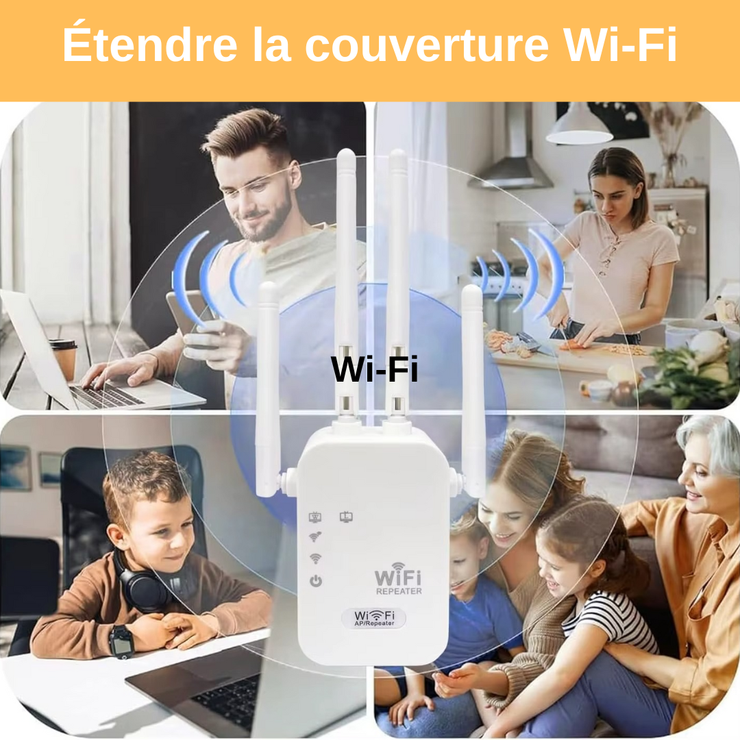V3 -ci - Répéteur Wi-Fi Puissant pour Maison QUOTI+