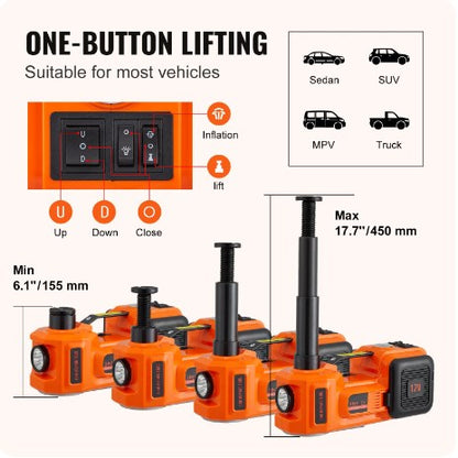 Tik - Kit d'urgence essentiels pour la réparation automobile🛠️ - Cric hydraulique électrique 12V pour voitures