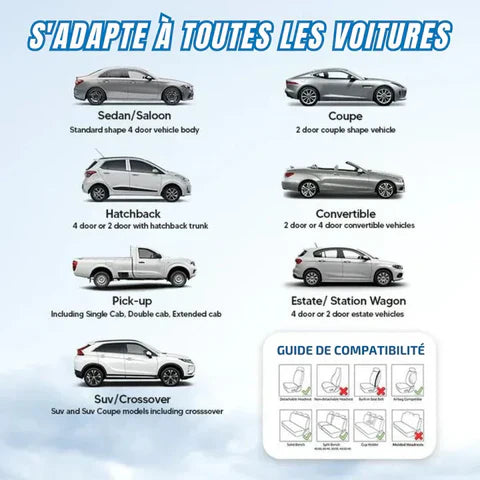 FB-Cr- Housses de Siège Universelles 5 Places en Cuir