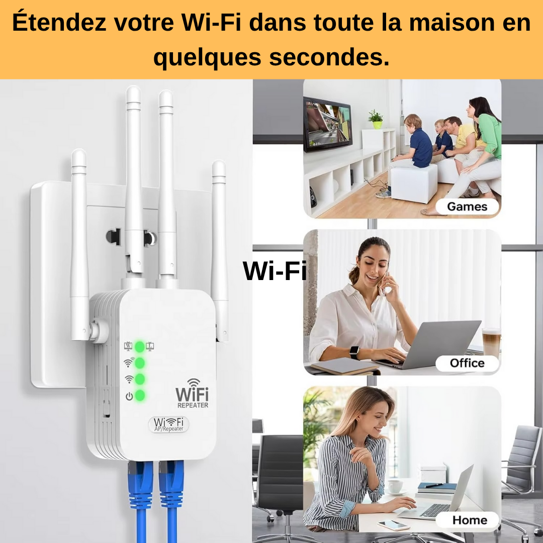 V3 - GB - Répéteur Wi-Fi Puissant pour Maison QUOTI+