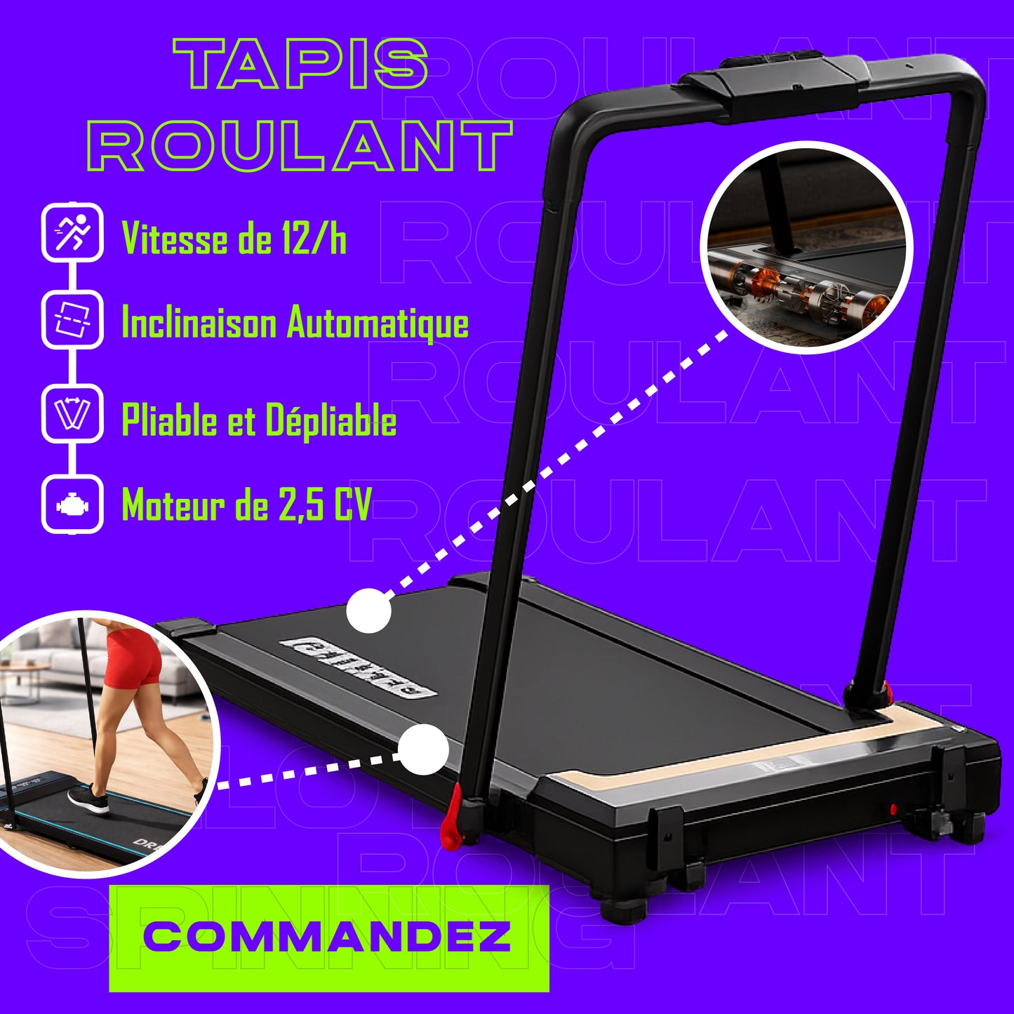 Tapis de Course Électrique compact et performant