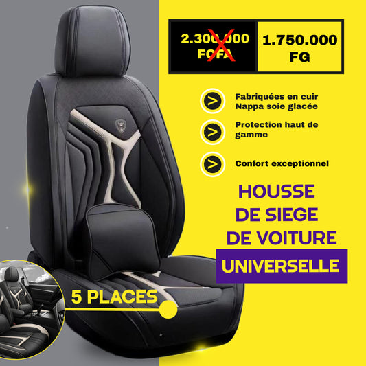 TIKK - conakry - Housses de Siège Universelles 5 Places en Cuir